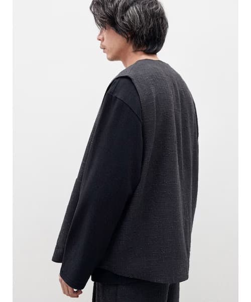 トップス LIDNM LIGHT TWEED ZIP VEST