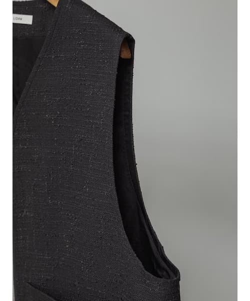 トップス LIDNM LIGHT TWEED ZIP VEST