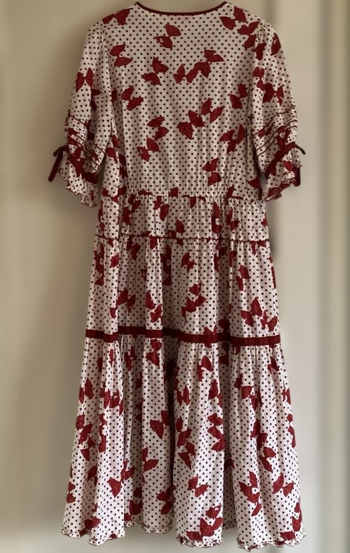 ピンクハウス 水玉リボンプリントワンピース（キナリアカ）