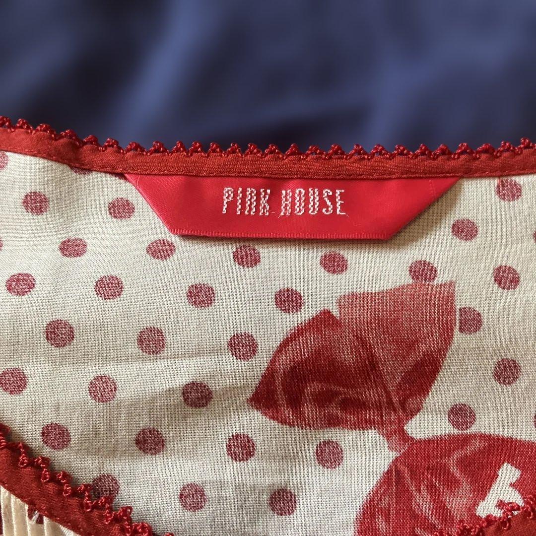 ピンクハウス 水玉リボンプリントワンピース（キナリアカ）