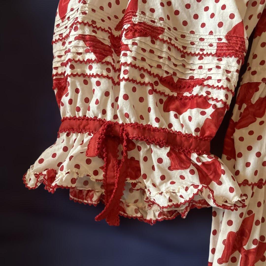 ピンクハウス 水玉リボンプリントワンピース（キナリアカ）