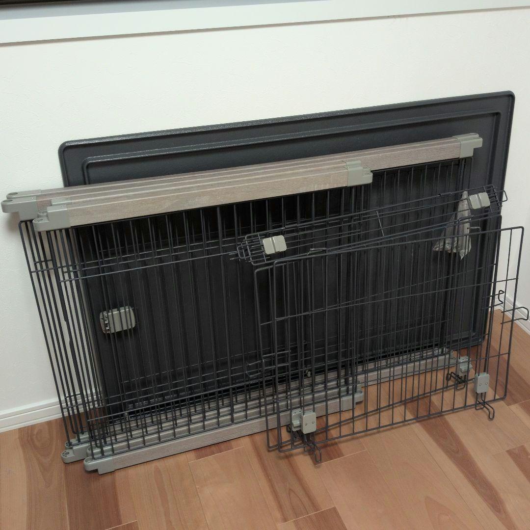 ペットサークル ケージ本体　屋根付き　木目調