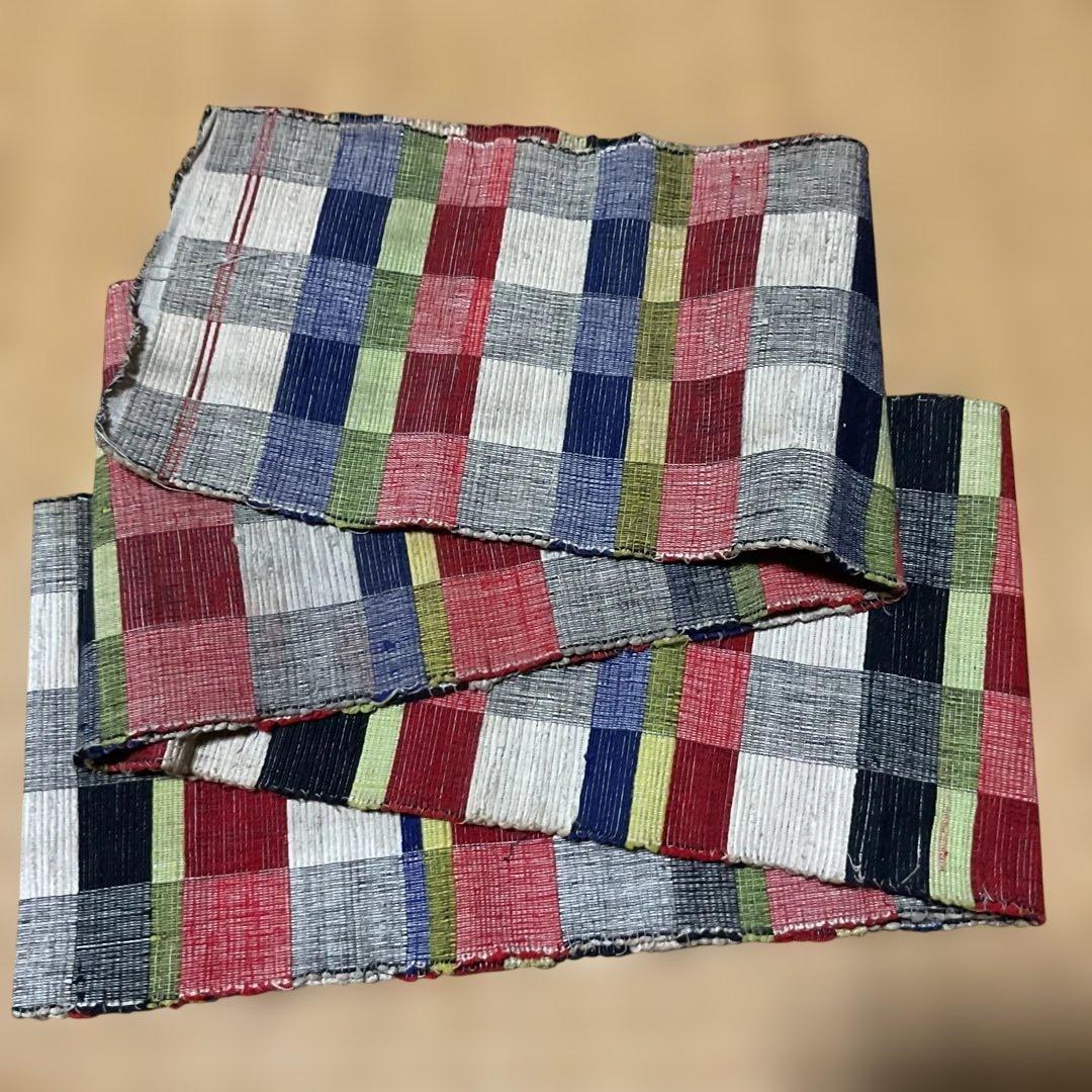 Os528 裂織　半幅帯