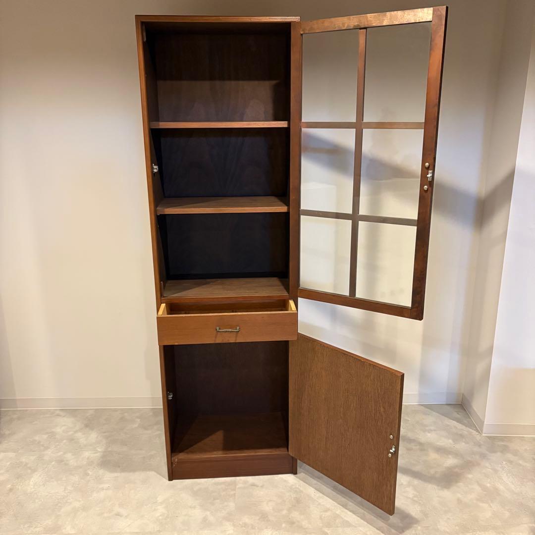 食器棚　飾り棚　ガラス扉付き　キャビネット　収納棚　木製