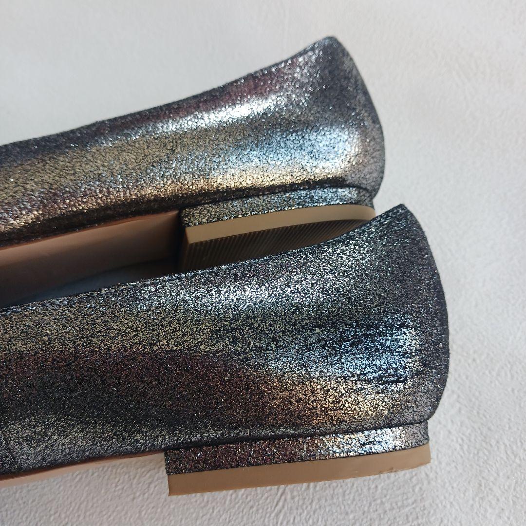 ピッピシック フラットシューズ パンプス ラメ グリッター ビジュー 大きい38