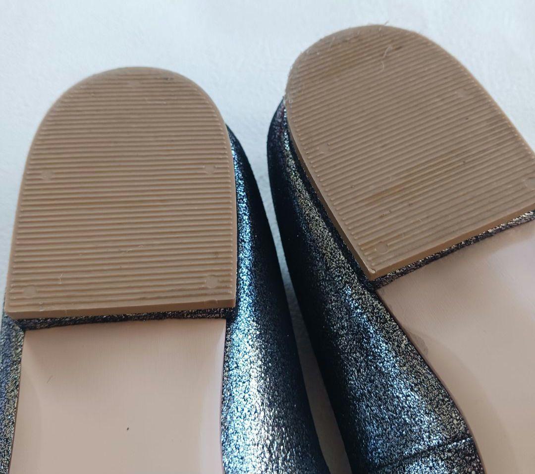 ピッピシック フラットシューズ パンプス ラメ グリッター ビジュー 大きい38