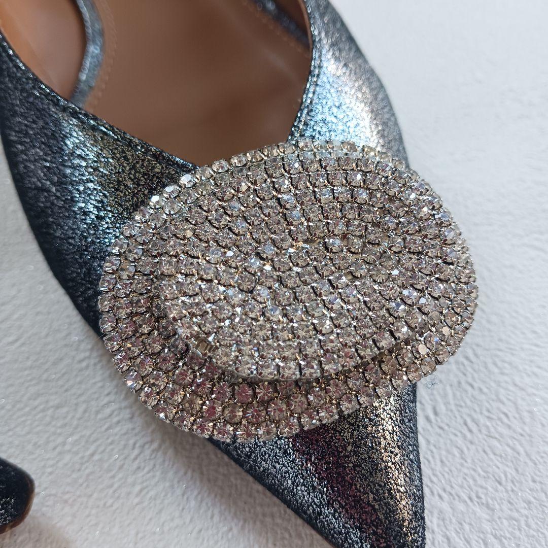 ピッピシック フラットシューズ パンプス ラメ グリッター ビジュー 大きい38