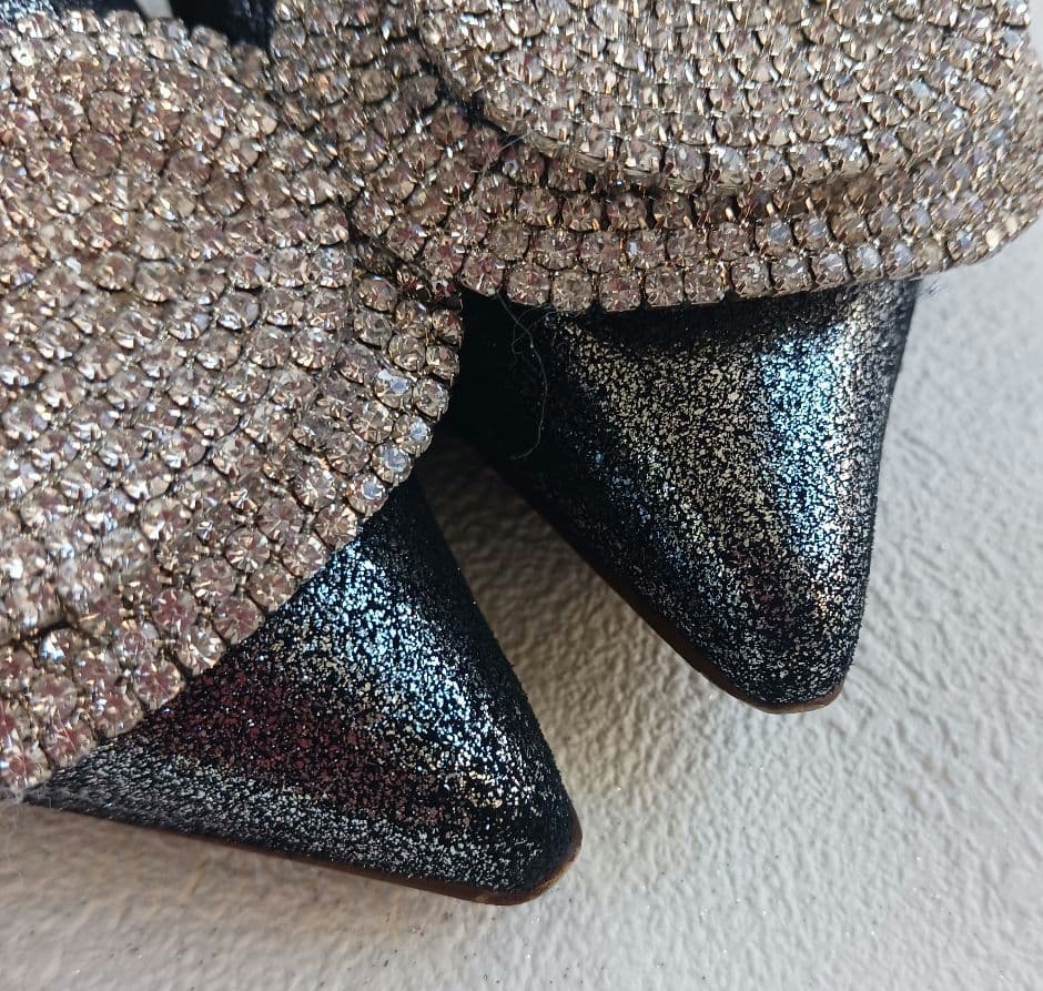 ピッピシック フラットシューズ パンプス ラメ グリッター ビジュー 大きい38