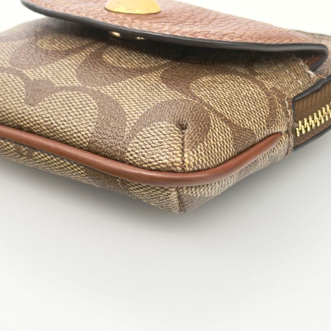 COACH コーチ パース カード シグネチャー キーリング付 C0209