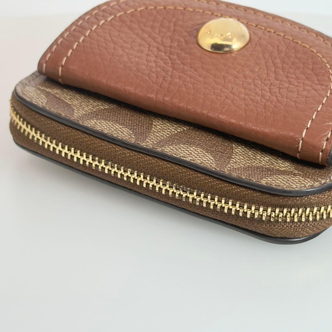 COACH コーチ パース カード シグネチャー キーリング付 C0209