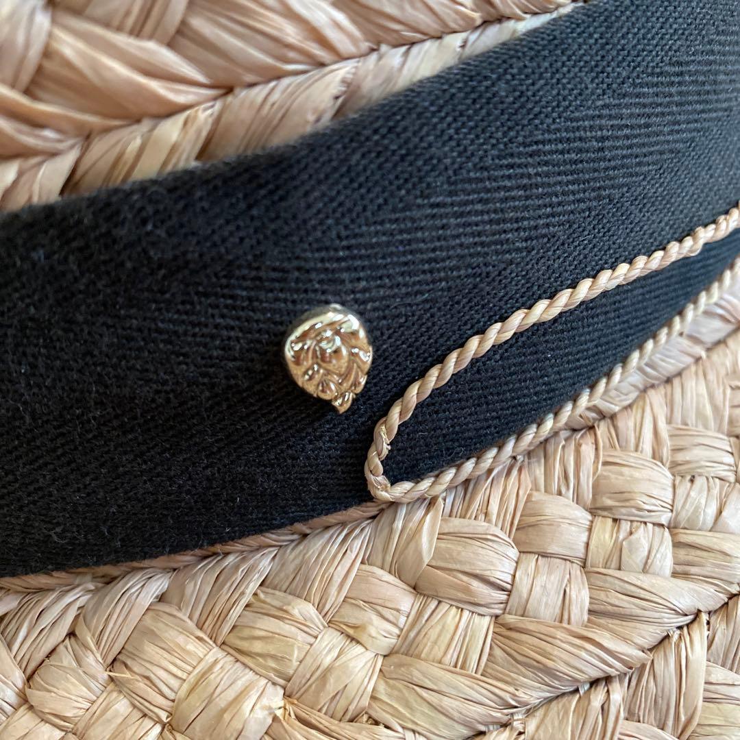 へレンカミンスキー　麦わら帽子　黒リボン付き