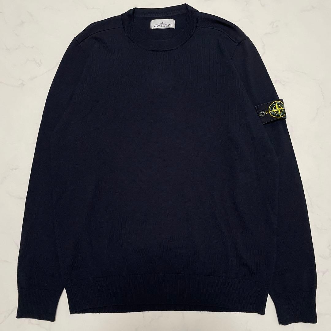STONE  ウール　クルーネック　セーター　ネイビー　Lサイズ