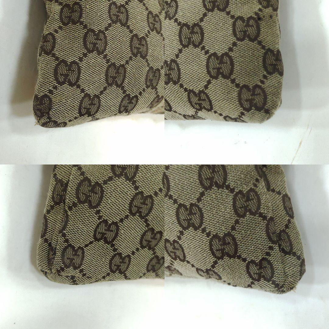 グッチ ボディバッグ ウエストポーチ レザー×キャンバス GG柄 ブラウン