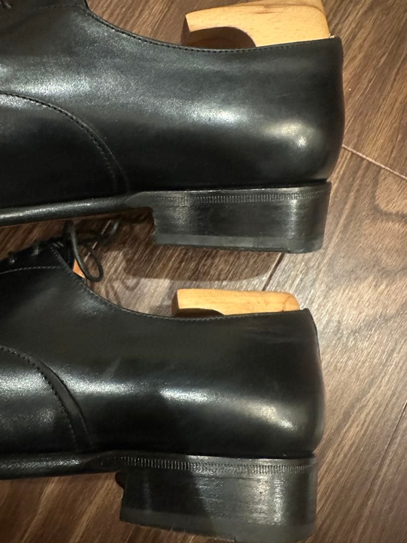 santoni ブラックレザー ドレスシューズ 7ハーフ　サントーニ