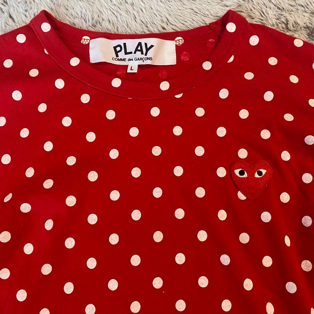 コムデギャルソン ロングtシャツ ドット柄 L
