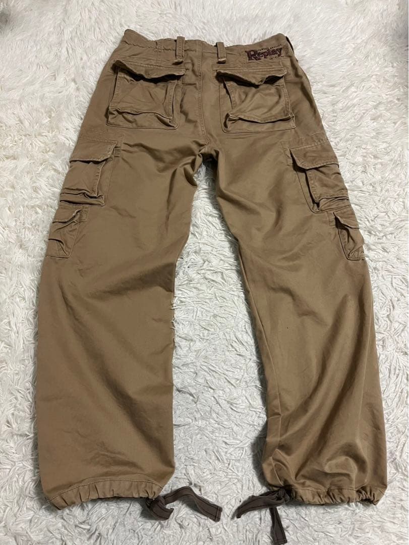 REPLAY リプレイ　ミリタリー　カーゴパンツ ドラゴン　刺繍ロゴ　W32