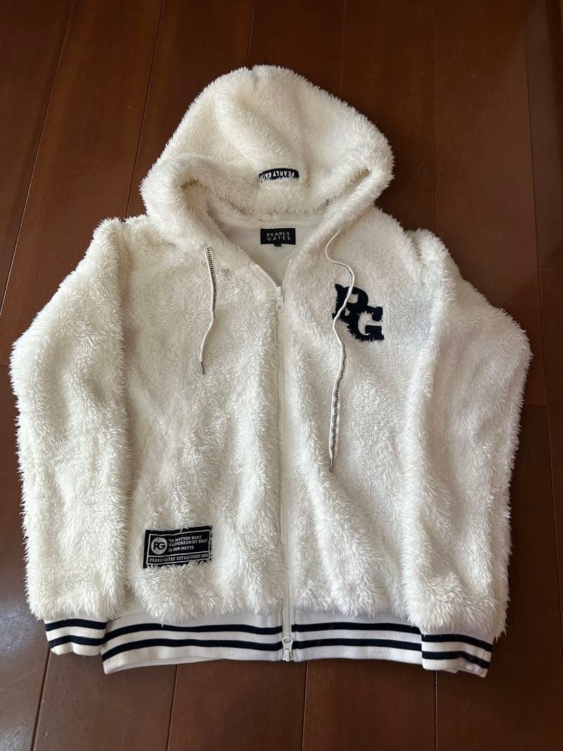 PEARLY GATES★白ふわもこフード付きパーカーサイズ0