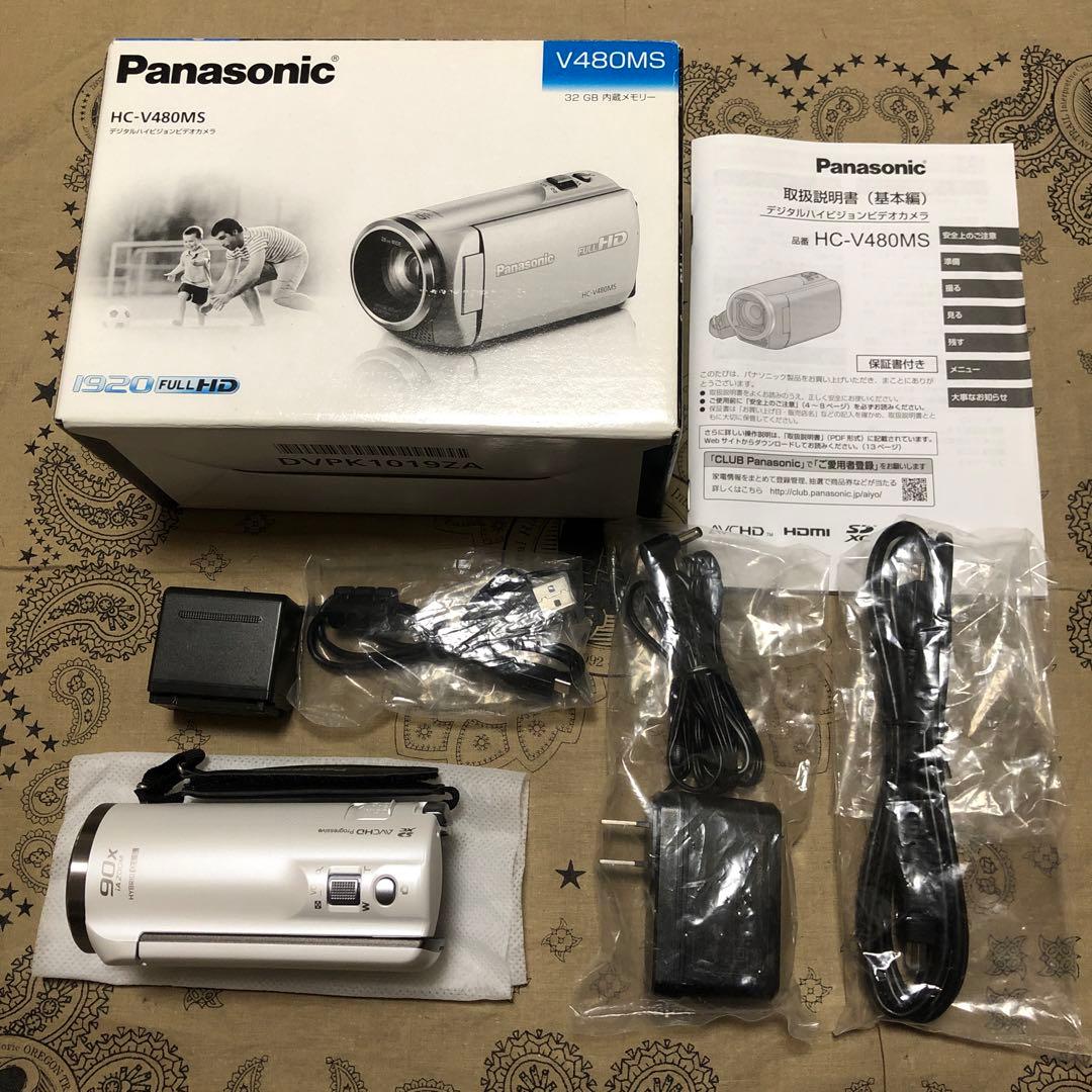ほぼ新品 Panasonic HC-V480MS ビデオカメラ 完品