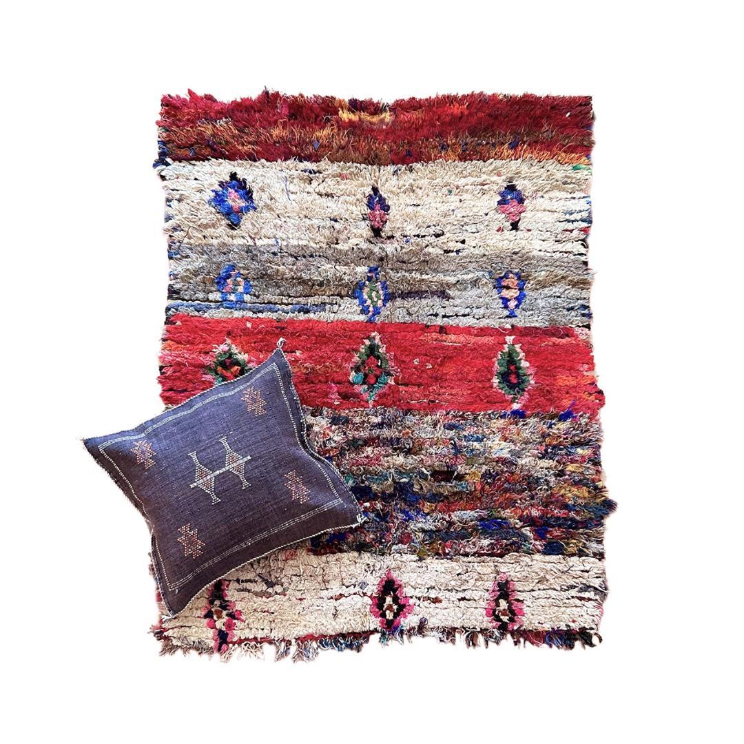 モロッコ　ヴィンテージ アジラル　ラグ　ベージュ