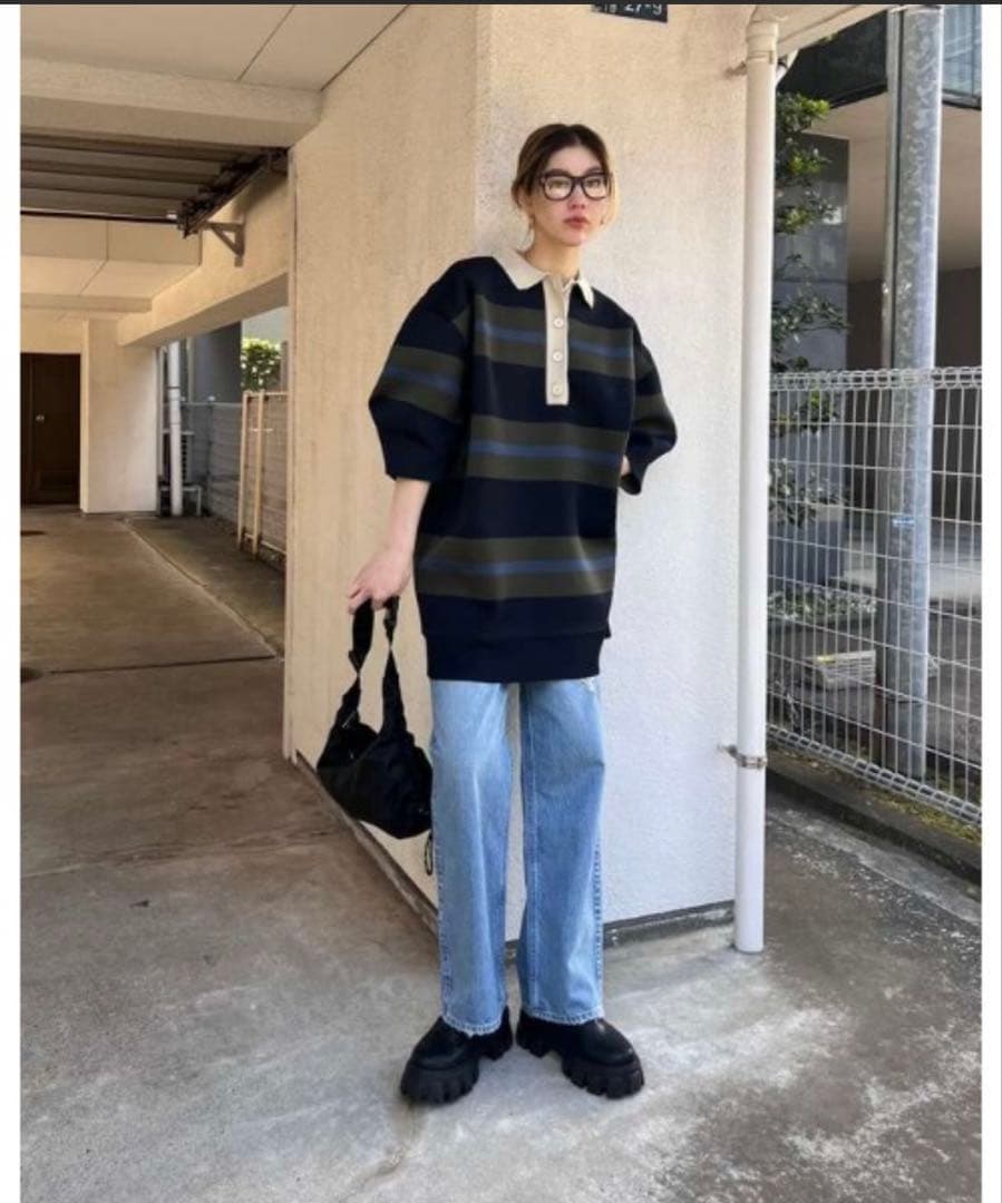 COEL バックロゴラガーニットミニワンピース