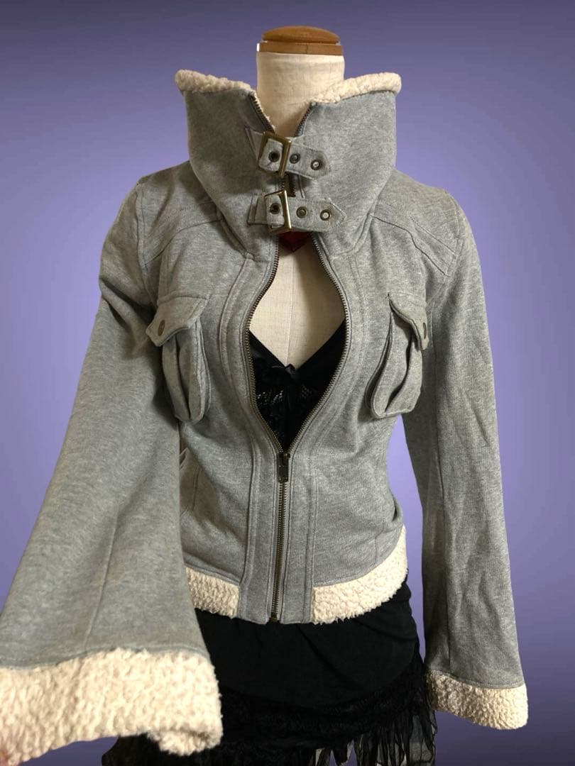 00s当時物ボアy2k平成ギャルフェアリーグランジロックNANAベルトジャケット