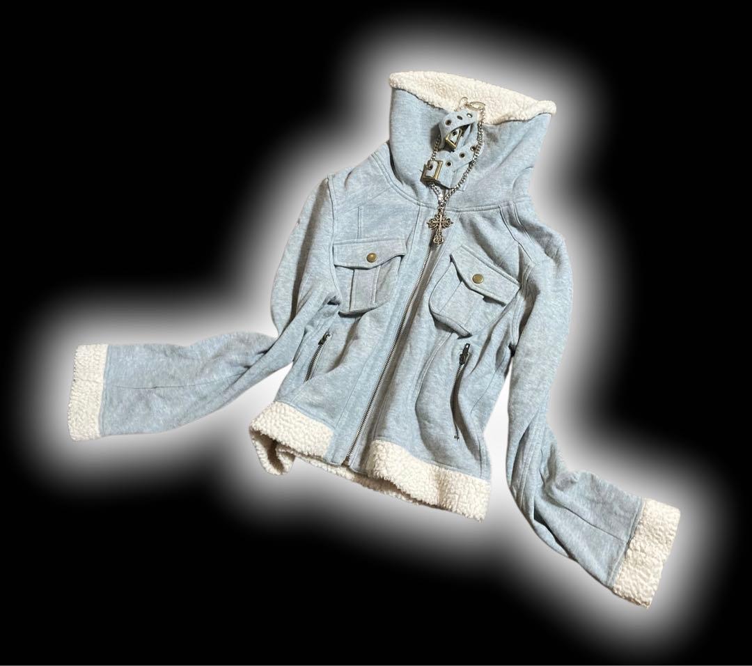 00s当時物ボアy2k平成ギャルフェアリーグランジロックNANAベルトジャケット