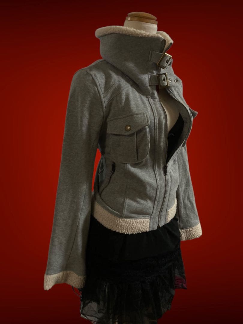 00s当時物ボアy2k平成ギャルフェアリーグランジロックNANAベルトジャケット