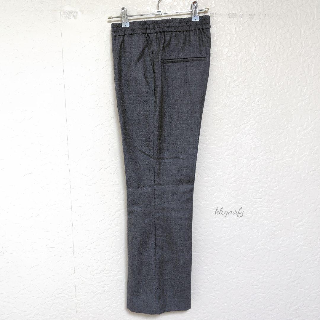 美品 AP STUDIO サキソニー ウール セミフレア パンツ 総ゴム