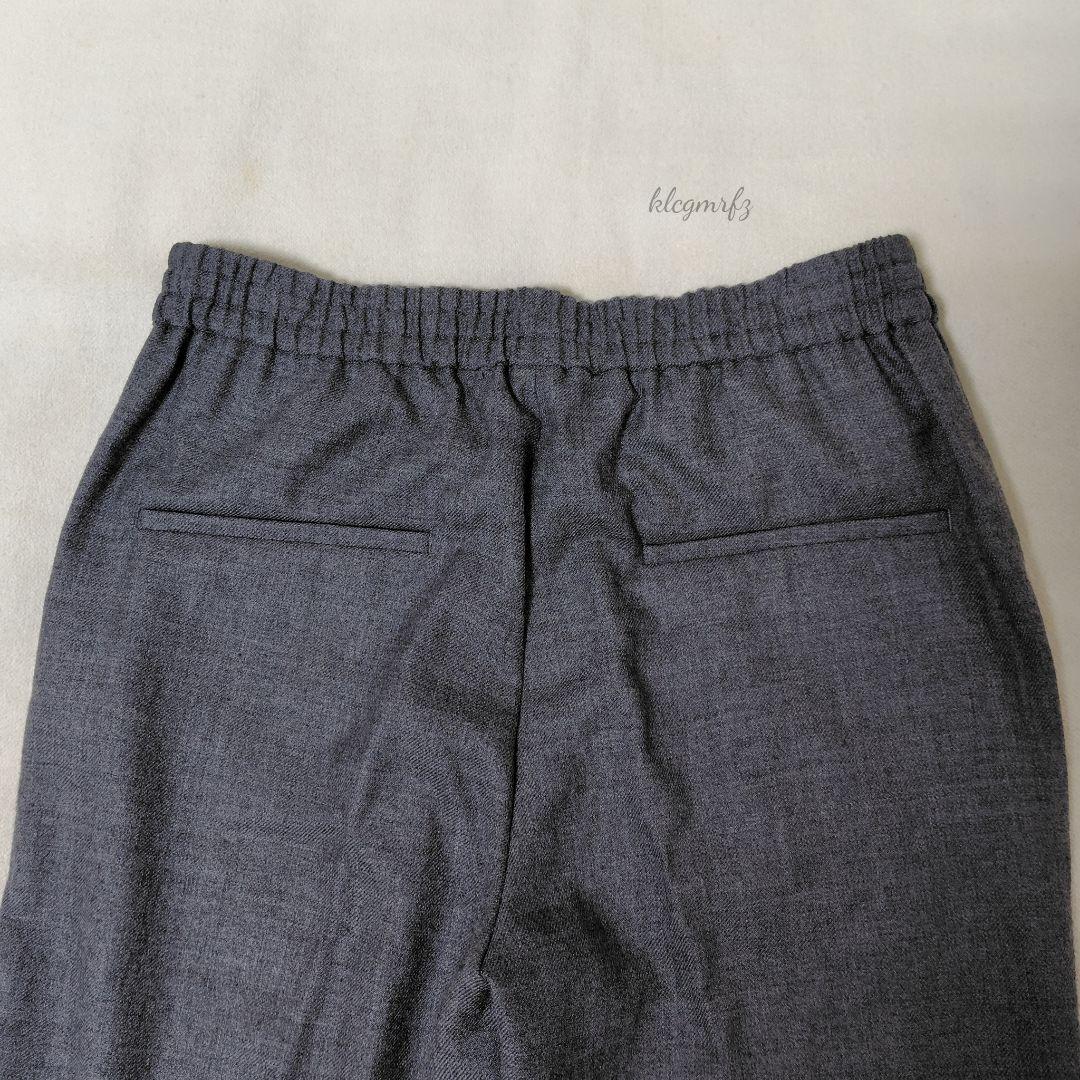 美品 AP STUDIO サキソニー ウール セミフレア パンツ 総ゴム