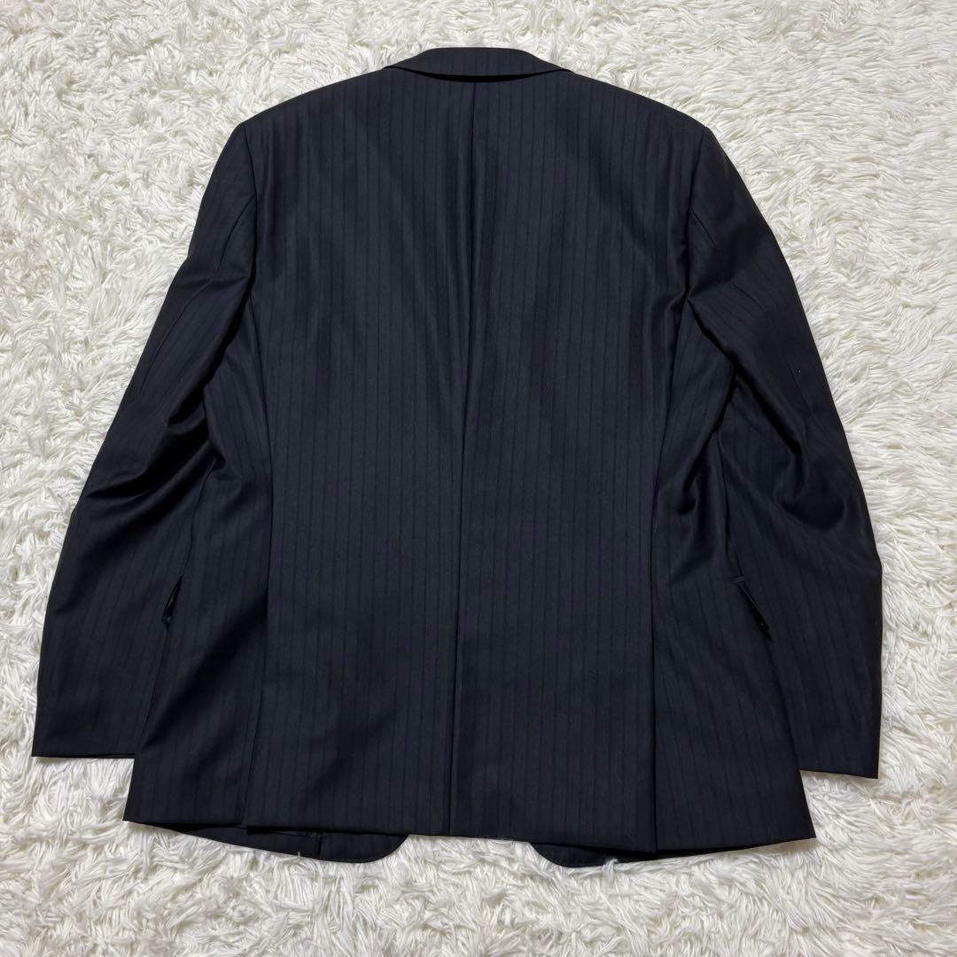 HUGO BOSSセットアップ Super110'S ネイビーストライプ