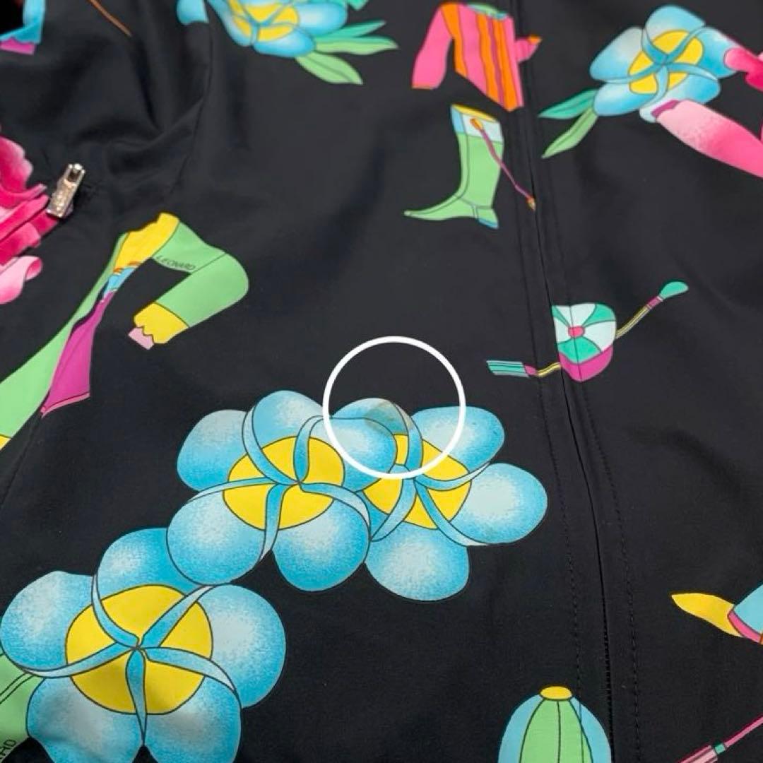 LEONARD SPORT ジップアップ ブルゾン ボア 中綿入り 花柄 40