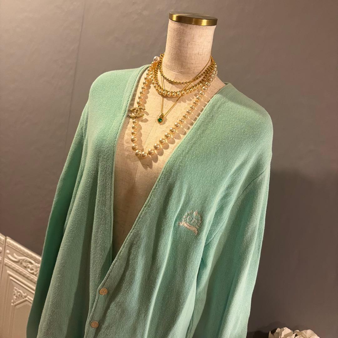 【Christian Dior】アメリカ製　ディオール　刺繍デザインカーディガン