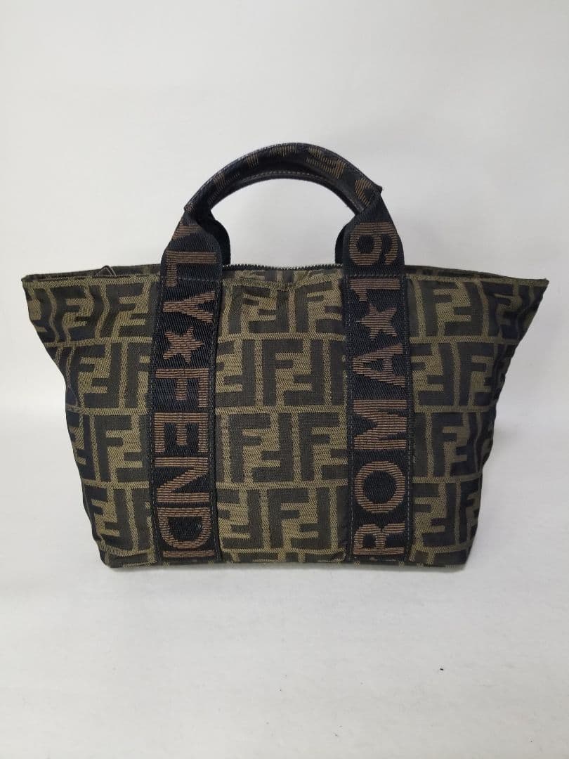 ヴィンテージ フェンディ FFモノグラム ジッピーハンドバッグ（ブラウン）