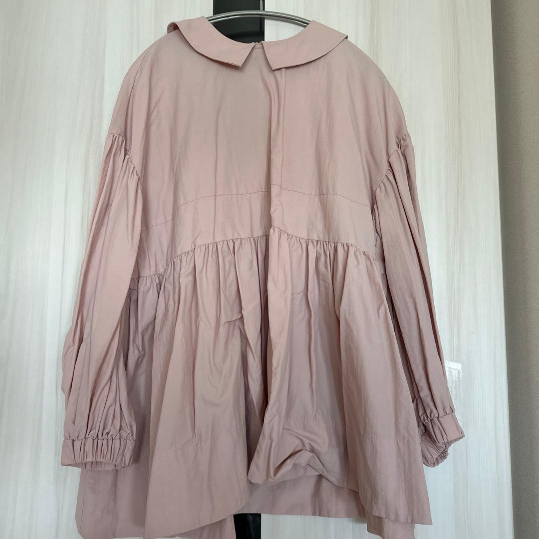 Yori フラットカラーティアードブラウス　ピンク