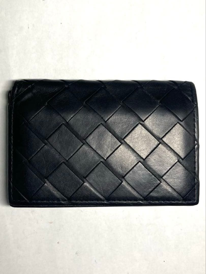 良品　ボッテガヴェネタ　イントレチャート　カードケース　名刺入れ　RFID クロ