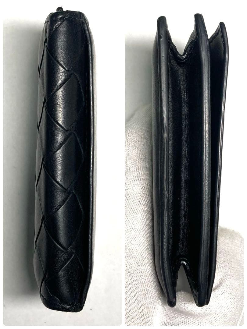 良品　ボッテガヴェネタ　イントレチャート　カードケース　名刺入れ　RFID クロ