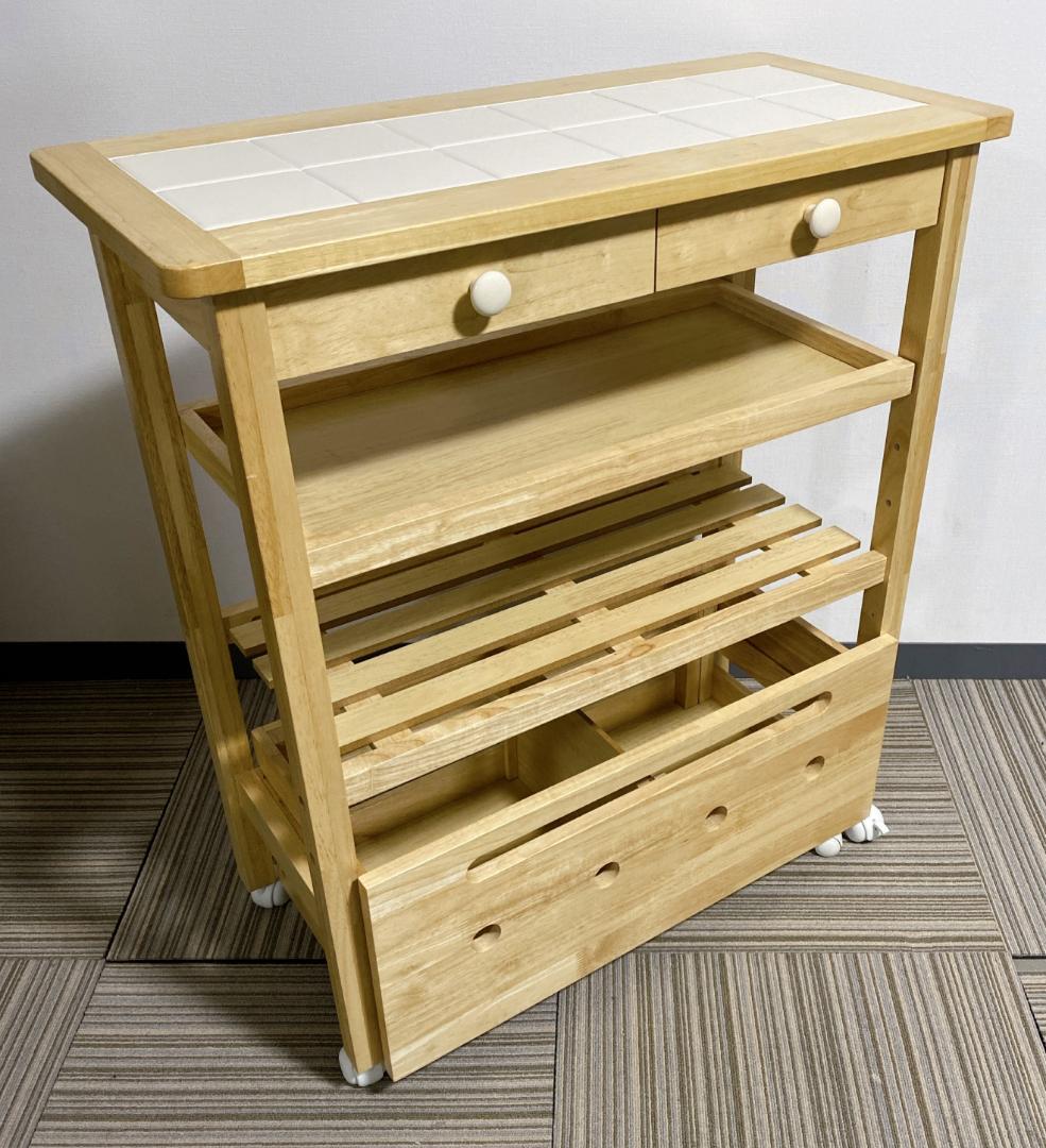 シーチキン タイルトップ キッチンワゴン キャスター付 ㈱ヤマソロ