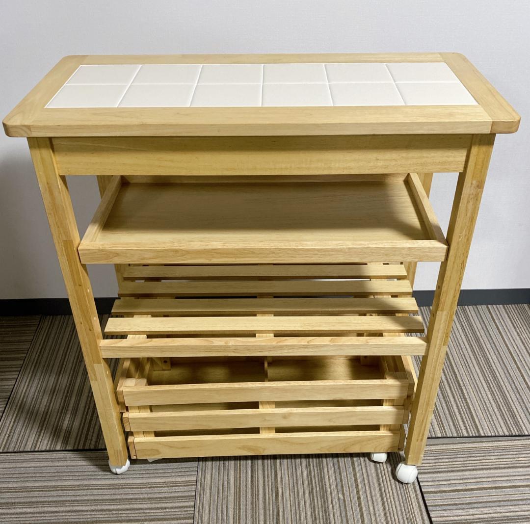 シーチキン タイルトップ キッチンワゴン キャスター付 ㈱ヤマソロ