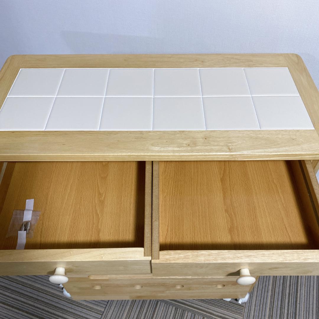 シーチキン タイルトップ キッチンワゴン キャスター付 ㈱ヤマソロ