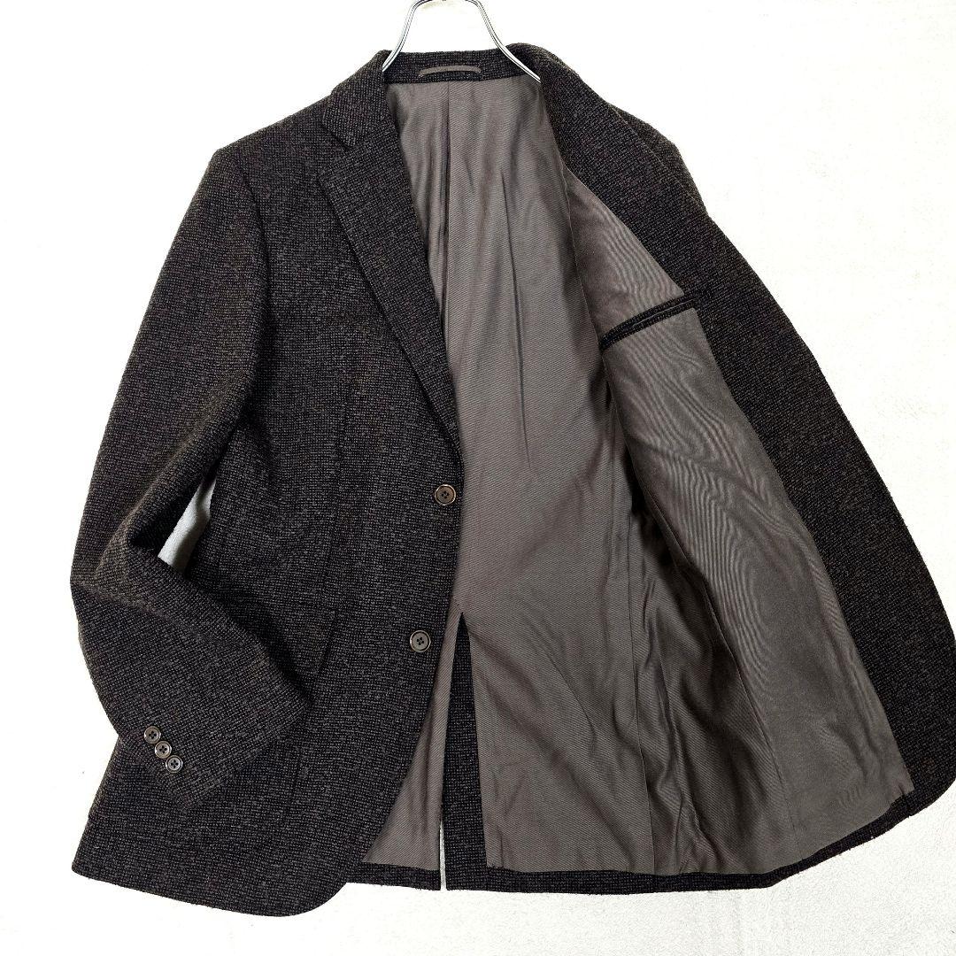 極美品 ジェイプレス テーラードジャケット アルパカ ツイード ブラウン L