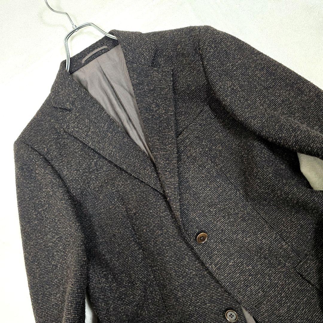 極美品 ジェイプレス テーラードジャケット アルパカ ツイード ブラウン L