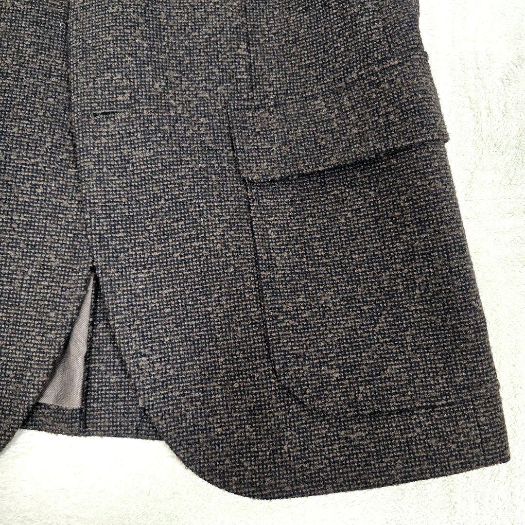 極美品 ジェイプレス テーラードジャケット アルパカ ツイード ブラウン L