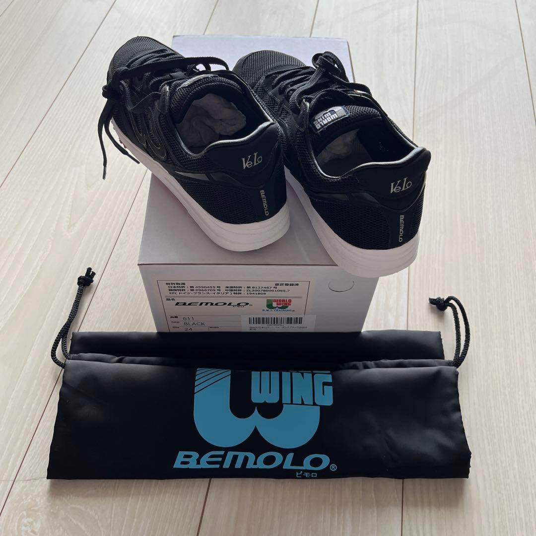 ビモロシューズ【24㎝】新機能設計フェザースペックス/ノアールクロ