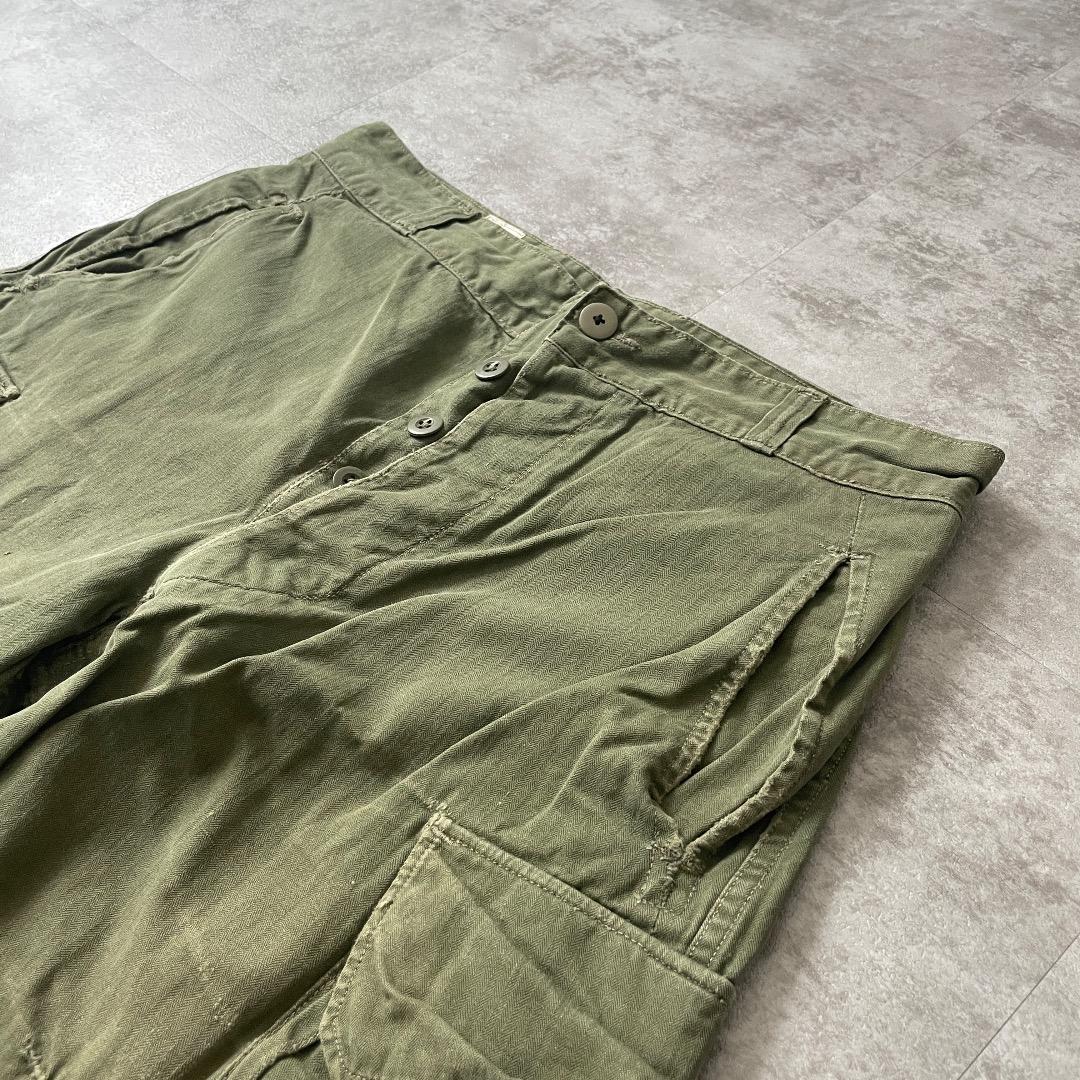 60s フランス軍 実物 M47 後期 カーゴパンツ カーキ Size13