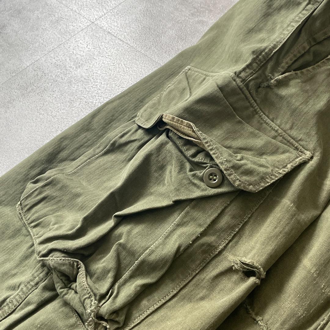 60s フランス軍 実物 M47 後期 カーゴパンツ カーキ Size13