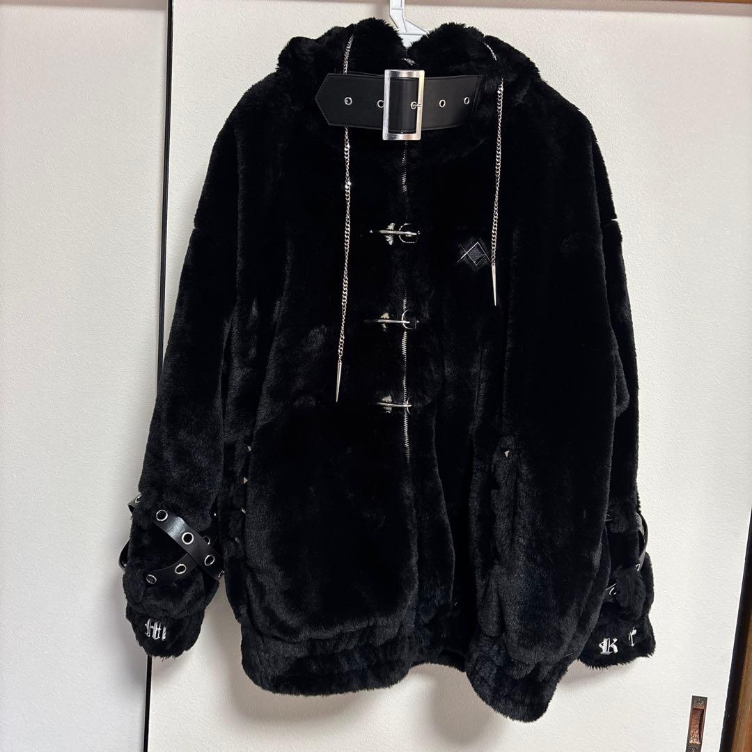 REFLEM ベルト付きハイネックファーパーカー/ファーブルゾン フーディー