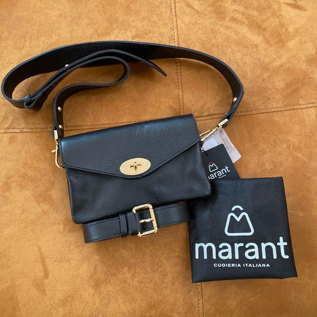 【MARANT】別注ベルト付きショルダーバッグ　ブラック　イタリア製