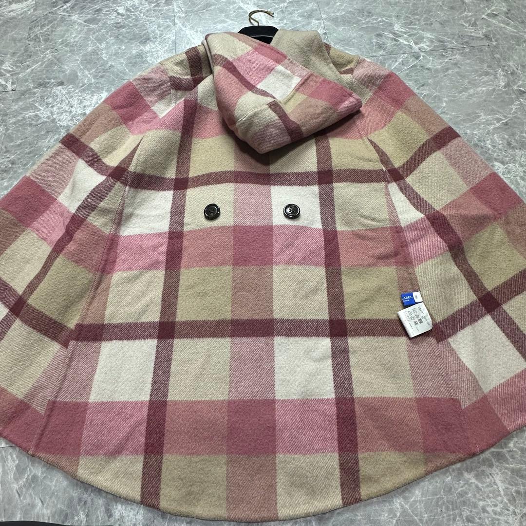 ブルーレーベルクレストブリッジ♡ 両面 リバーシブル ケープコート メガチェック