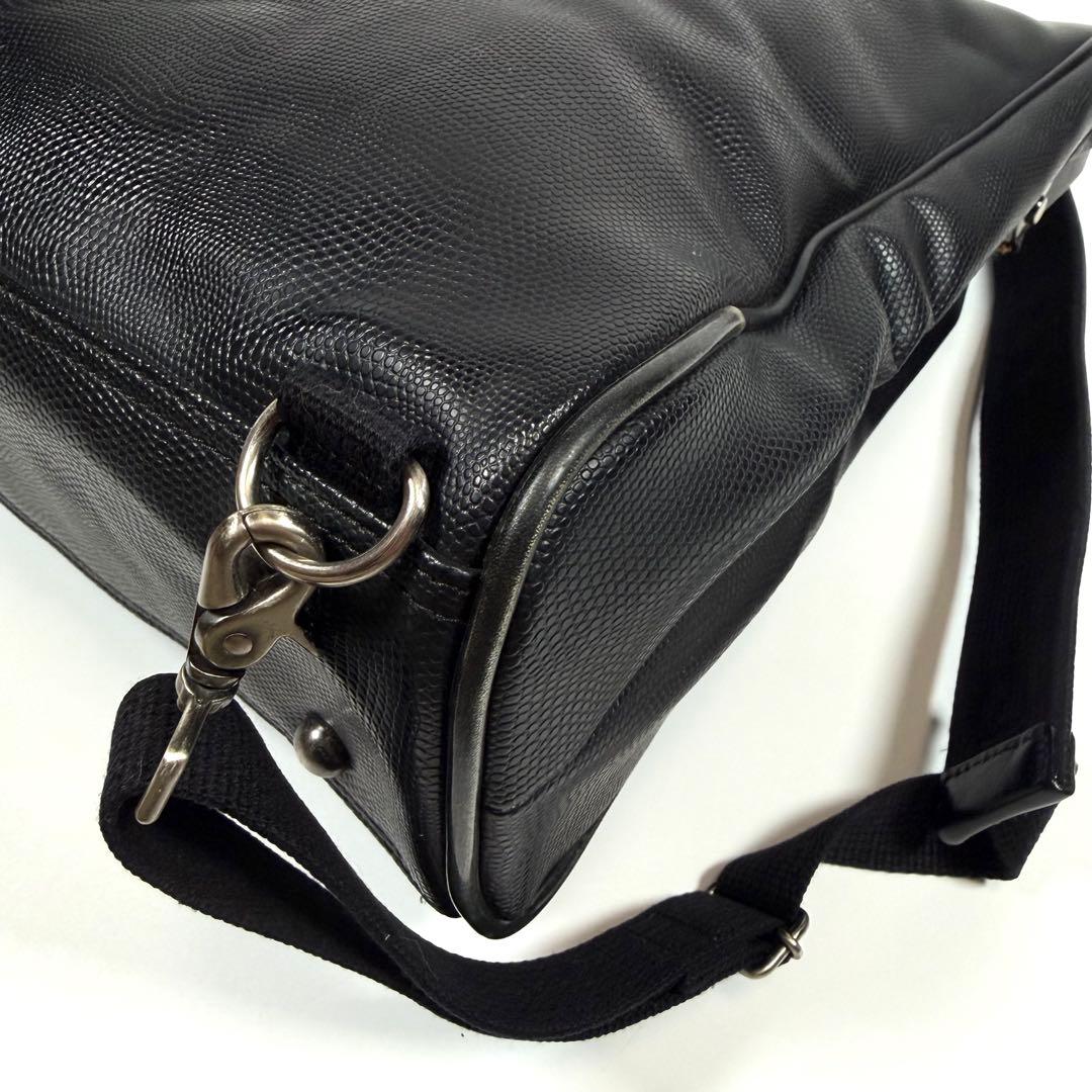 【極美品】豊岡鞄　ヨータ　リュック　ダレスバッグ　3way リザード　ブラック