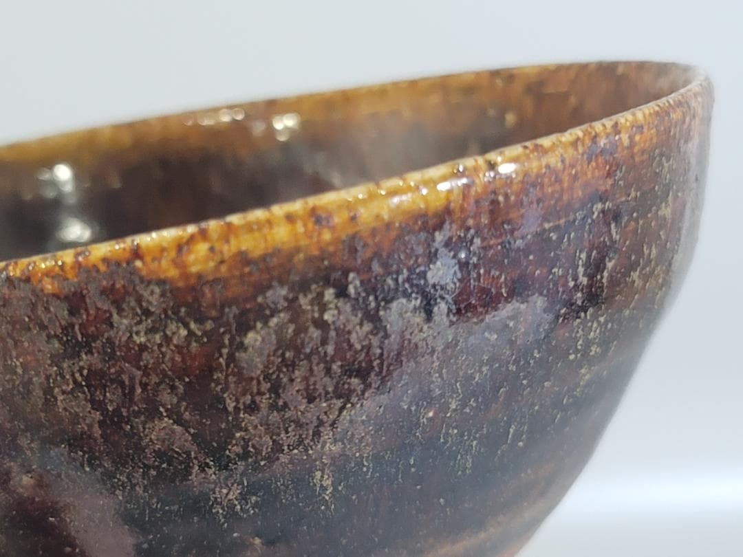 茶道具 唐津飴釉茶碗 時代物